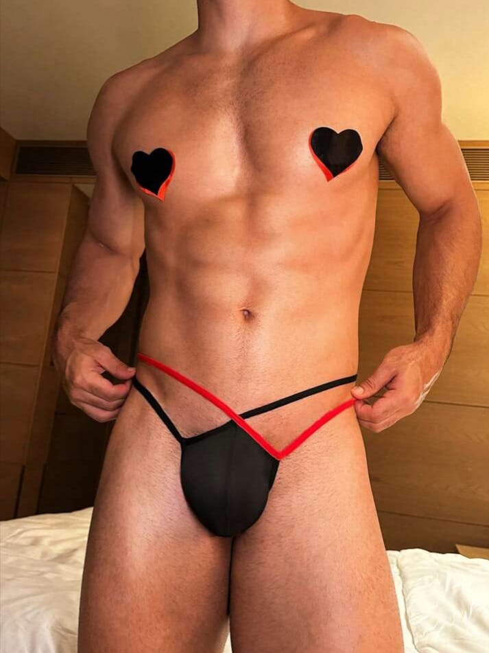 MAD-MEN Men's Contrast Color Hollow-Cut Fashionable Sexy Underwear